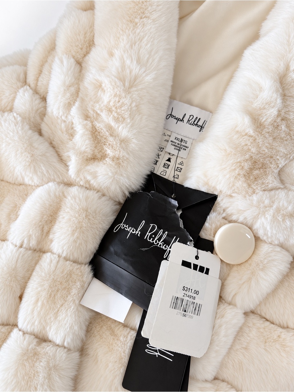 Joseph Ribkoff Plush Cream Teddy Jacket